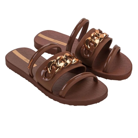 款式代號：27353．METAL GLAM SLIDE．棕紅銅華麗奢感都會風拖鞋