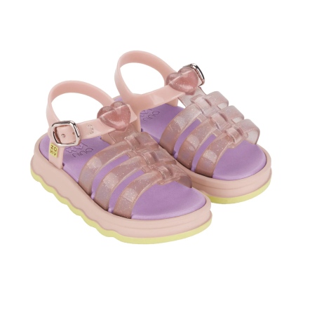 款式代號：18859．NINA BABY POWER．夢幻粉紫小雲朵．寶寶涼鞋