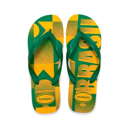 款式代號 : 00131 VAI BRASIL．巴西榮耀人字拖．黃綠經典配色