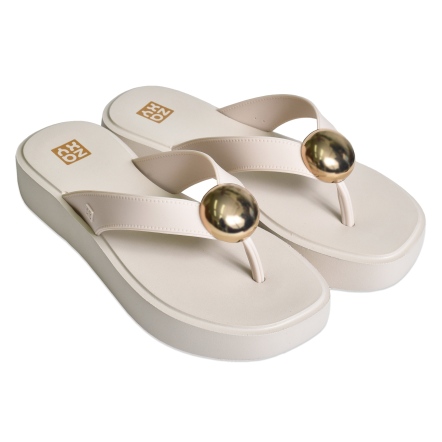 款式代號：19217．HOT TAM．米白中底3.5公分極簡大氣金屬球設計款