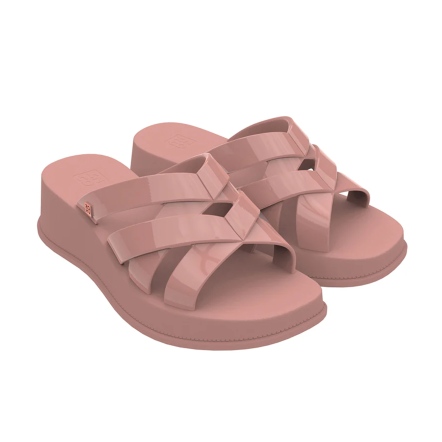 款式代號：18773．POSE TAM AD．🌸交織柔粉厚底拖鞋