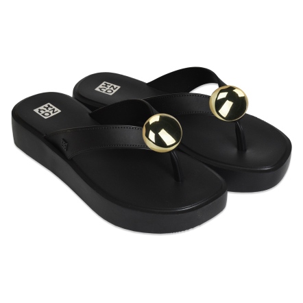 款式代號：19217．HOT TAM．黑色中底3.5公分極簡大氣金屬球設計款