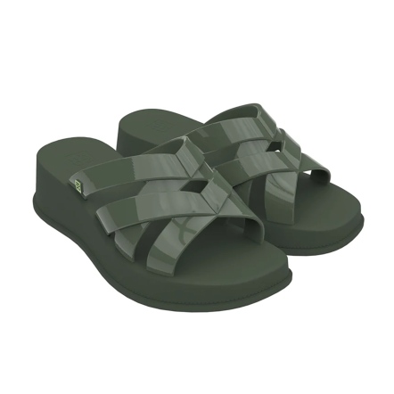 款式代號：18773．POSE TAM AD．🫒交織軍綠厚底拖鞋
