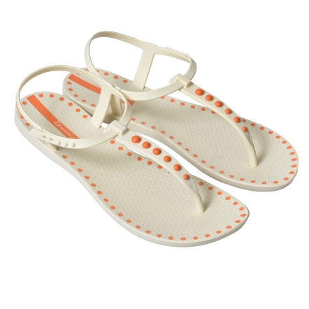 款式代號：27337．CLASS DOTS SAND．米橙T字鉚釘經典時尚涼鞋