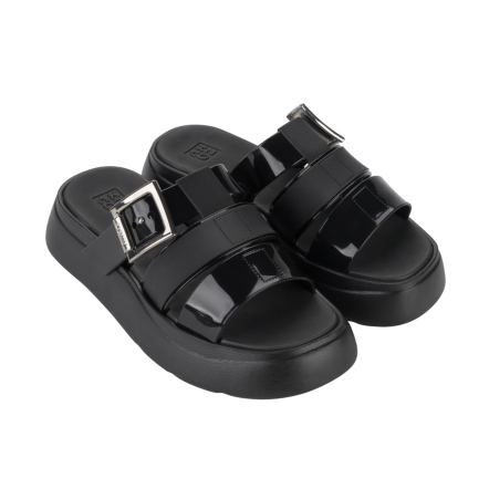 款式代號：18853．CHANGE TAM AD．🖤都會亮黑X雲柔厚底拖